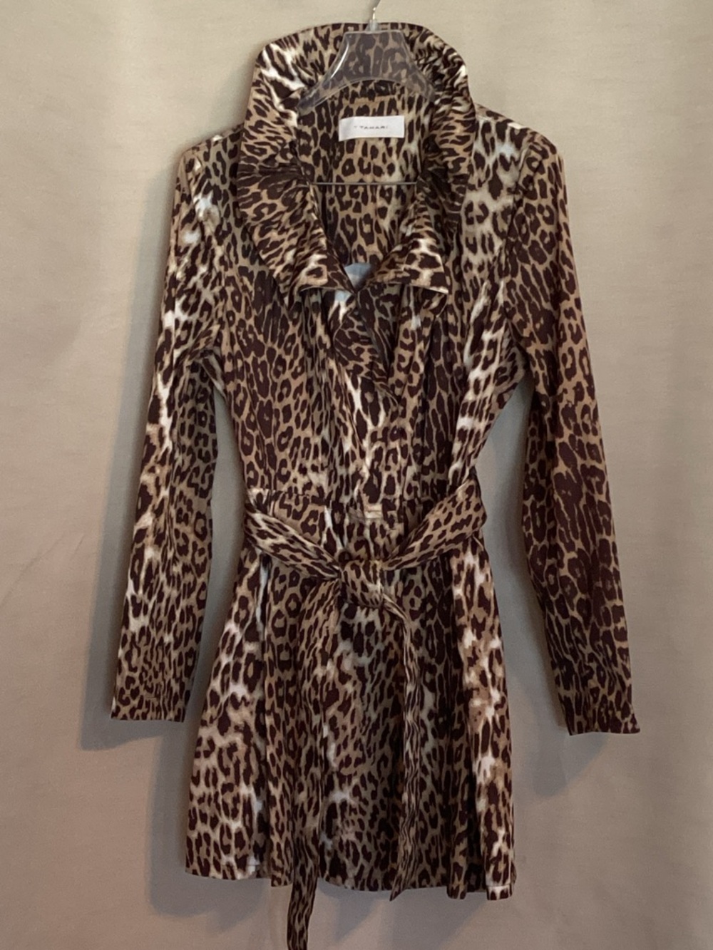 Tahari Leopard Print Tie-Waist Jacket